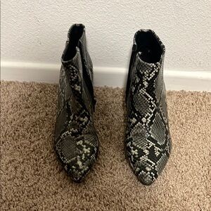 Ann Taylor Snakeskin Pattern Ankle Boots